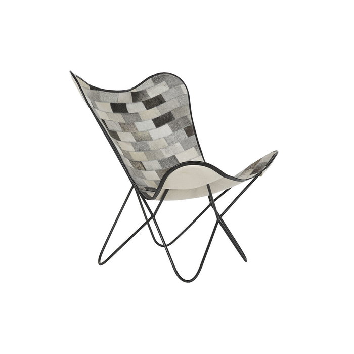 DKD Home Decor Silla de Metal y Piel Mariposa
