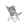DKD Home Decor Silla de Metal y Piel Mariposa