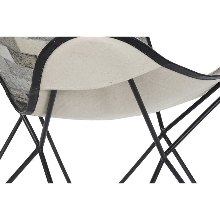 DKD Home Decor Silla de Metal y Piel Mariposa
