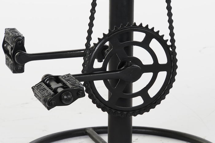 DKD Home Decor Taburete Vintage Piel y Metal Marron Negro 46 x 118 x 45 cm