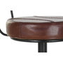DKD Home Decor Taburete de Metal y Piel Marrón y Negro