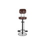 DKD Home Decor Taburete de Metal y Piel Marrón y Negro