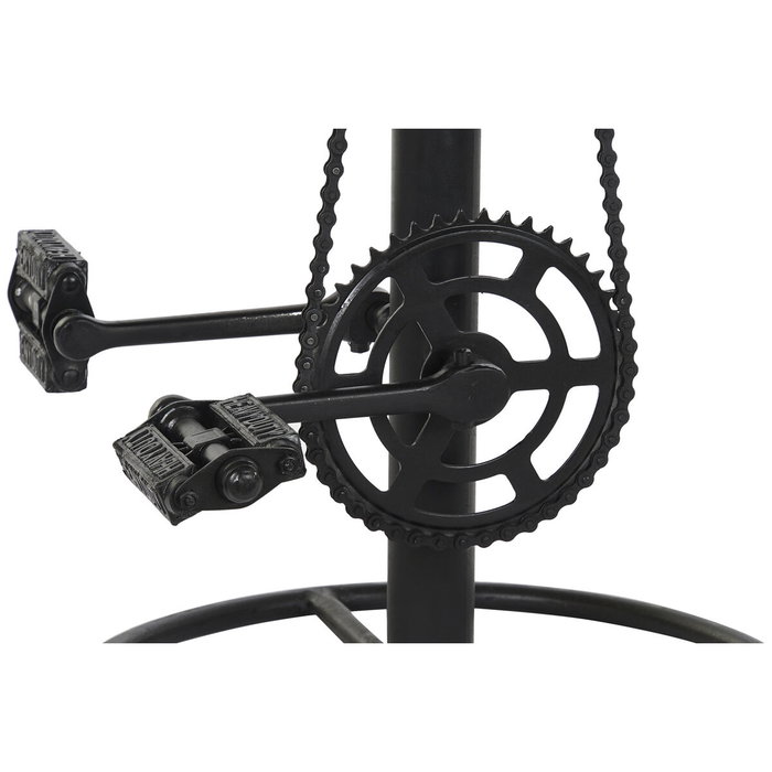 DKD Home Decor Taburete de Metal y Piel Marrón y Negro