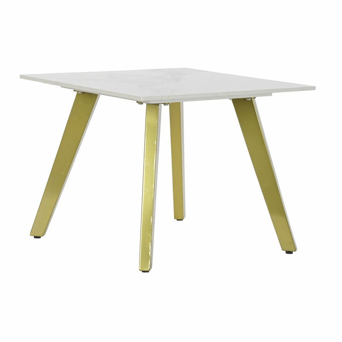 DKD Home Decor Mesita Auxiliar de Cerámica y Metal Dorado