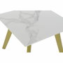 DKD Home Decor Mesita Auxiliar de Cerámica y Metal Dorado