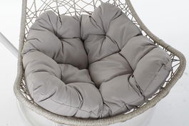 DKD Home Decor Sillón Colgante para Terraza y Jardín Gris Claro Ratan Sintético Metal Poliéster 82 x 75 x 125 cm