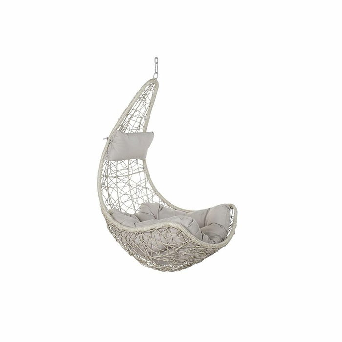 DKD Home Decor Sillón Colgante Rattan Sintético Gris Claro con Cojines