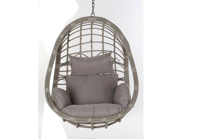 DKD Home Decor Sillón Colgante Terraza y Jardín Colección Breeze Gris 70 x 110 x 90 cm DKD Home Decor Sillón Colgante Terraza y Jardín Colección Breeze Gris 70 x 110 x 90 cm