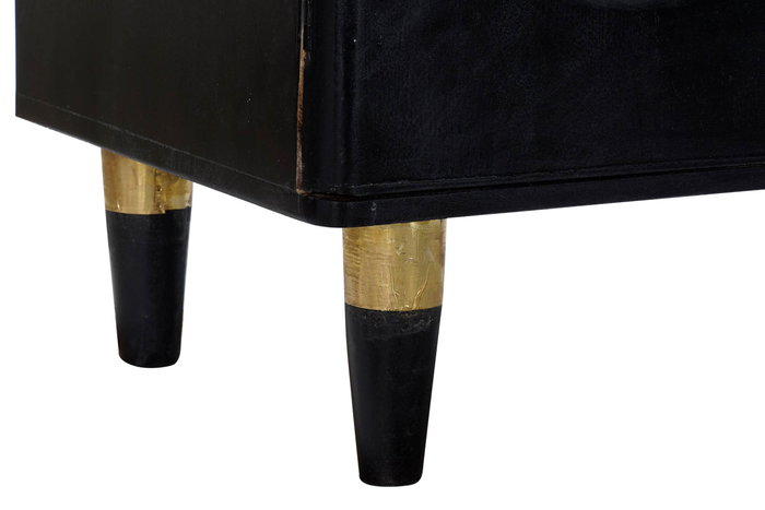 DKD Home Decor Buffet Moderno Negro Natural Mango Ratan 40 x 65 x 150 cm