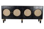 DKD Home Decor Buffet Moderno Negro Natural Mango Ratan 40 x 65 x 150 cm