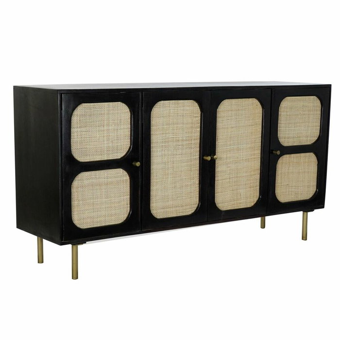 DKD Home Decor Buffet de Mango y Ratán Negro