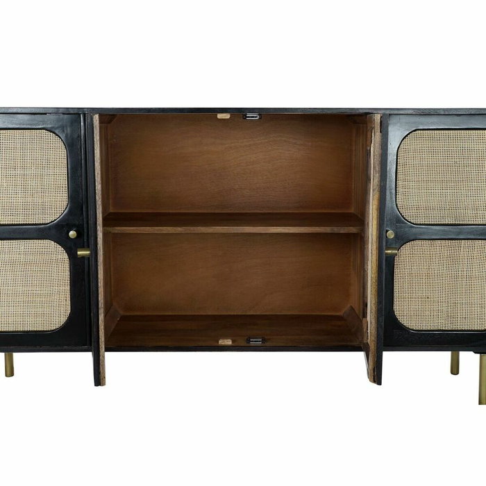 DKD Home Decor Buffet de Mango y Ratán Negro