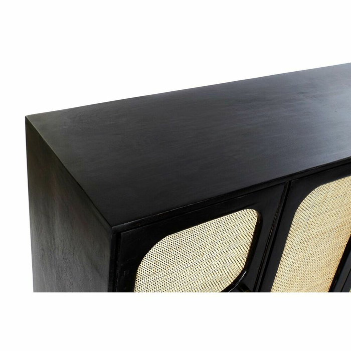 DKD Home Decor Buffet de Mango y Ratán Negro