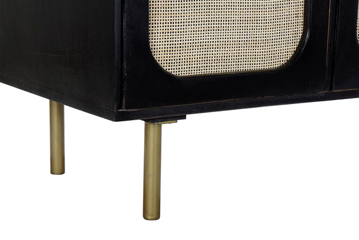 DKD Home Decor Buffet Moderno Negro Natural Mango Ratan 40 x 78 x 150 cm