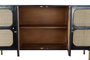 DKD Home Decor Buffet Moderno Negro Natural Mango Ratan 40 x 78 x 150 cm