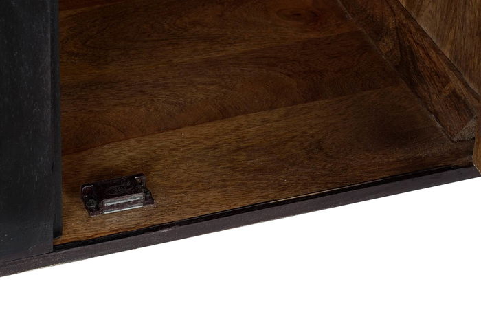DKD Home Decor Buffet Moderno Negro Natural Mango Ratan 40 x 78 x 150 cm