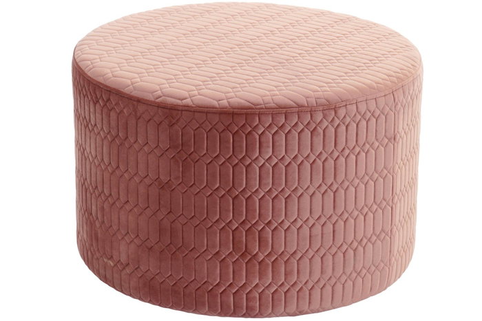DKD Home Decor Reposapiés de Poliéster Rosa 55x55x30 cm