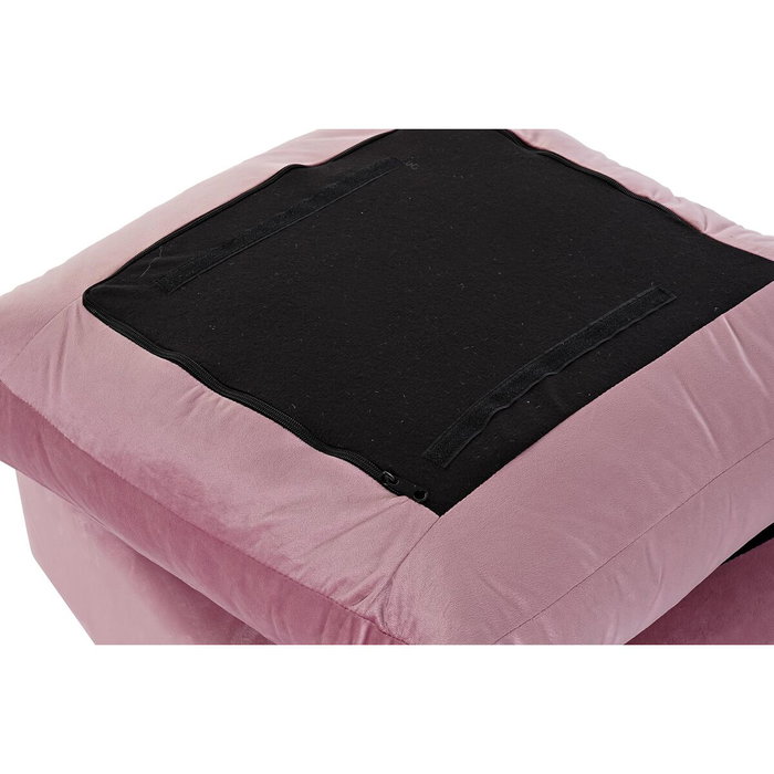 DKD Home Decor Reposapiés de Poliéster Rosa 55x55x30 cm DKD Home Decor Reposapiés de Poliéster Rosa 55x55x30 cm