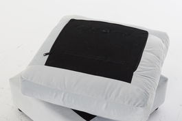 DKD Home Decor Reposapiés Moderno Azul Celeste Poliéster y Madera 55 x 55 x 35 cm