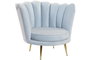 DKD Home Decor Reposapiés de Madera y Poliéster Azul Celeste