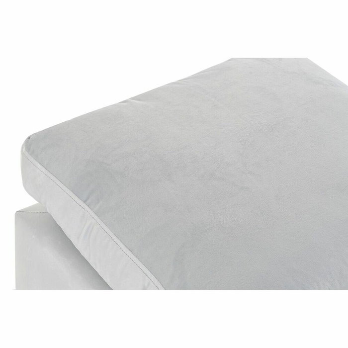 DKD Home Decor Reposapiés de Madera y Poliéster Azul Celeste
