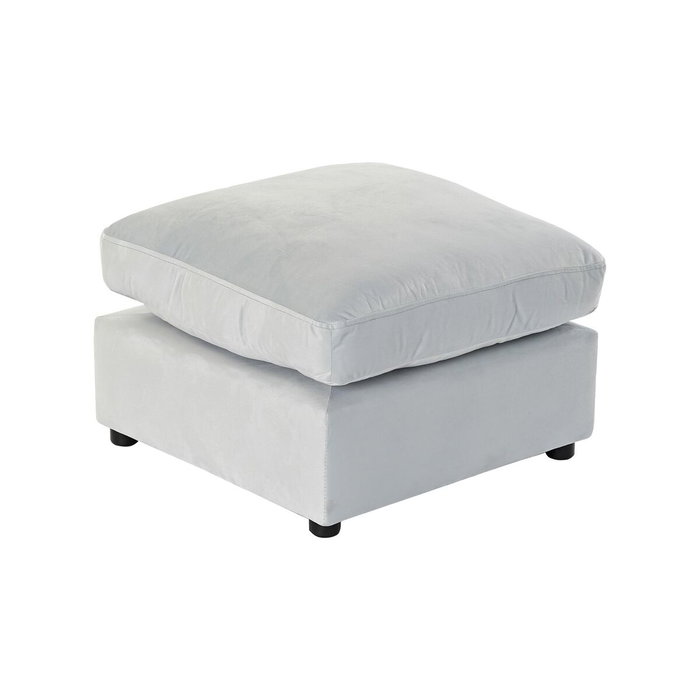 DKD Home Decor Reposapiés de Madera y Poliéster Azul Celeste