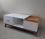 DKD Home Decor Mesa de Centro Scandi Blanca con Cajón