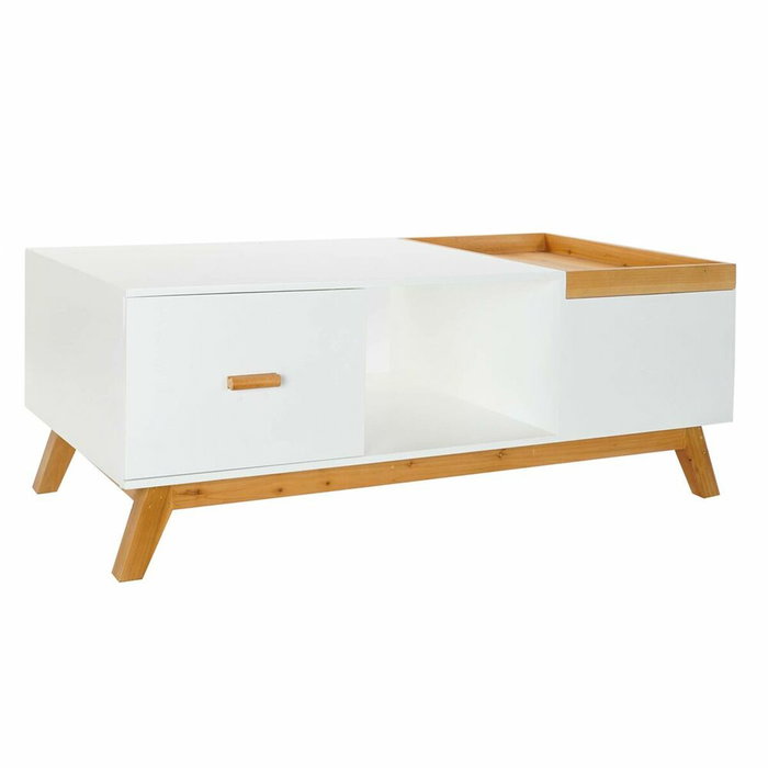 DKD Home Decor Mesa de Centro Scandi Blanca con Cajón