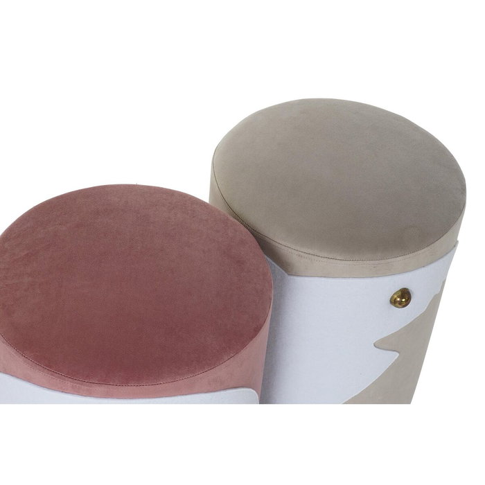 DKD Home Decor Set de 2 Reposapiés de Poliéster en Colores Surtidos