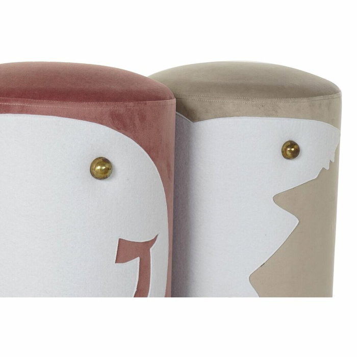 DKD Home Decor Set de 2 Reposapiés de Poliéster en Colores Surtidos