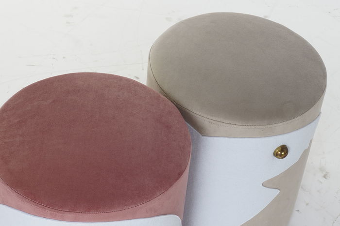 DKD Home Decor Reposapies Kids Rosa Palo Beige 36 x 43 x 36 cm (2 Unidades)