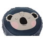 DKD Home Decor Set de 2 Reposapiés de Animales en Poliéster, Amarillo y Azul