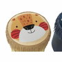 DKD Home Decor Set de 2 Reposapiés de Animales en Poliéster, Amarillo y Azul