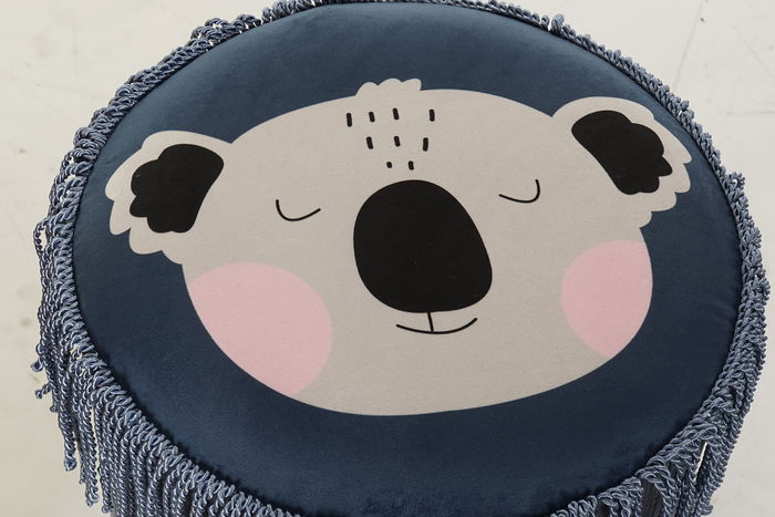 DKD Home Decor Reposapies Kids 2 Unidades Amarillo Azul Poliester 36x43x36 cm