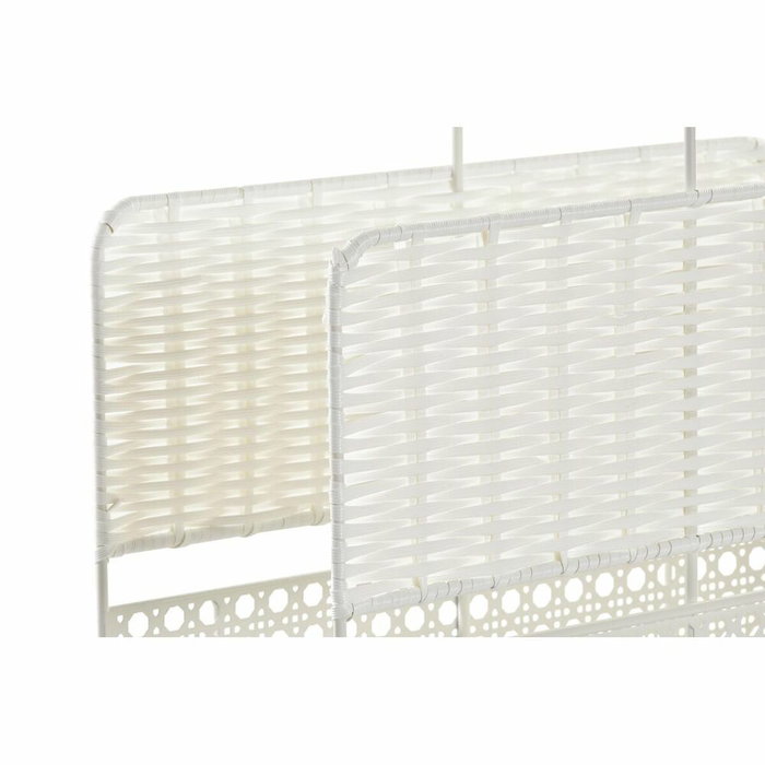 DKD Home Decor Revistero de Mimbre y Metal Natural y Blanco Desert Oasis DKD Home Decor Revistero de Mimbre y Metal Natural y Blanco Desert Oasis