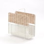DKD Home Decor Revistero de Mimbre y Metal Natural y Blanco Desert Oasis