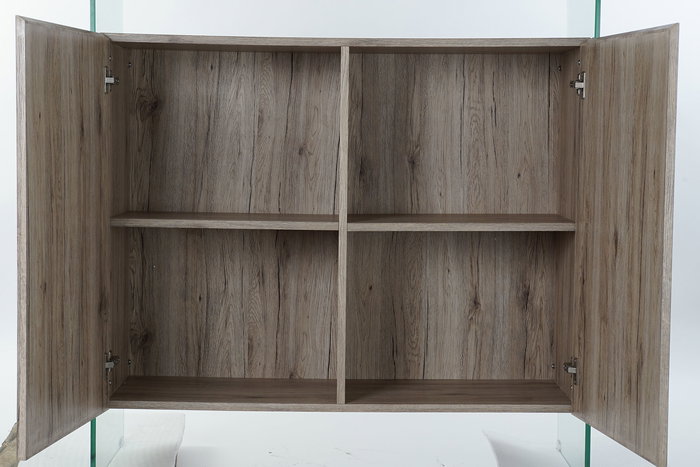 DKD Home Decor Aparador Moderno Natural MDF Cristal Templado 120x44x120 cm DKD Home Decor Aparador Moderno Natural MDF Cristal Templado 120x44x120 cm