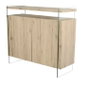 DKD Home Decor Aparador de Cristal Templado y MDF Natural