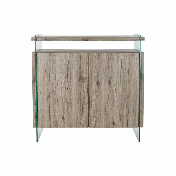 DKD Home Decor Aparador de Cristal Templado y MDF Natural