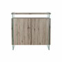 DKD Home Decor Aparador de Cristal Templado y MDF Natural
