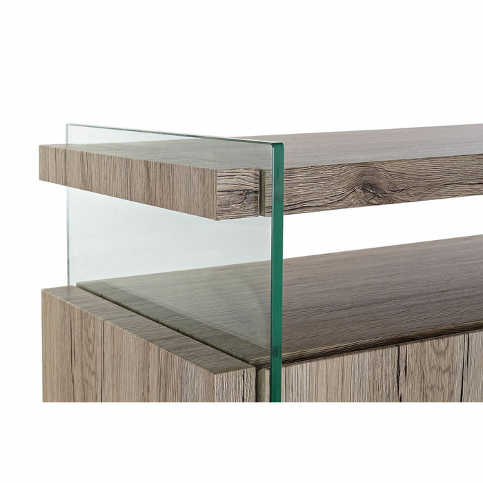 DKD Home Decor Aparador de Cristal Templado y MDF Natural