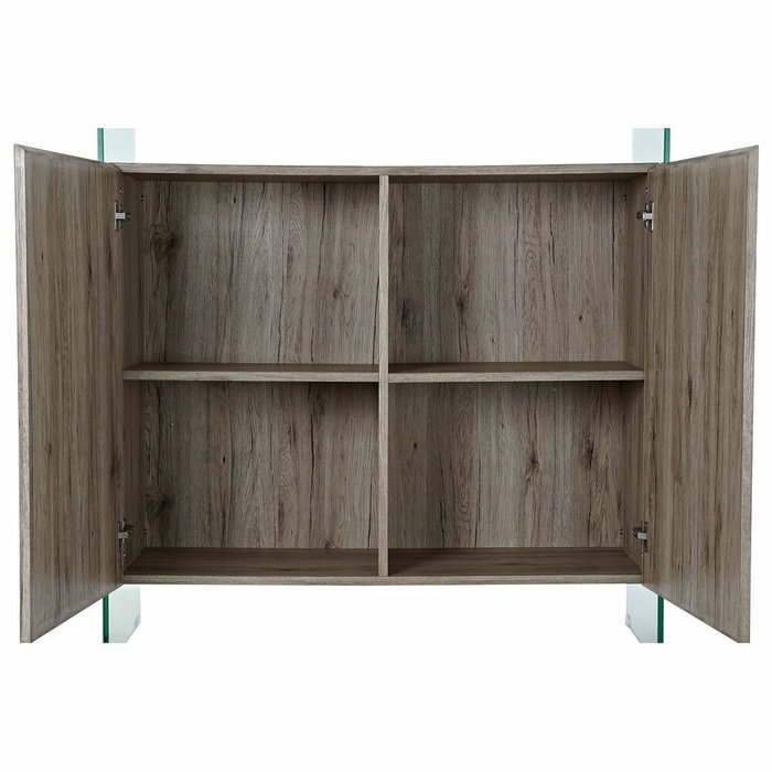 DKD Home Decor Aparador de Cristal Templado y MDF Natural