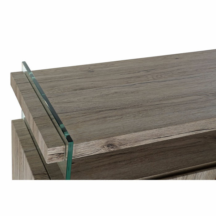 DKD Home Decor Aparador de Cristal Templado y MDF Natural