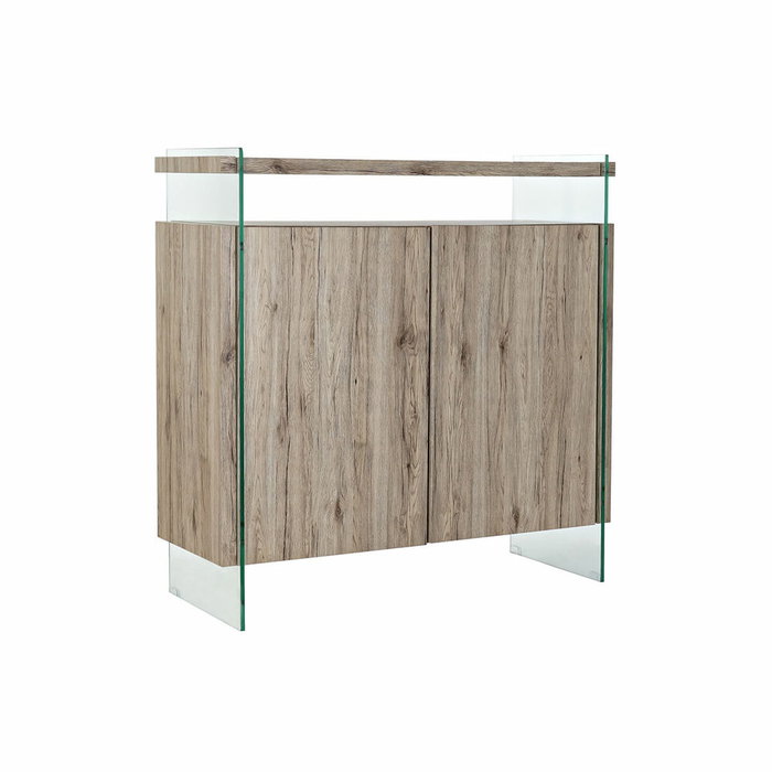 DKD Home Decor Aparador de Cristal Templado y MDF Natural