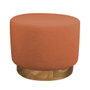 DKD Home Decor Reposapiés Terracota Dorado Metal Microfibra 45 x 40 x 45 cm