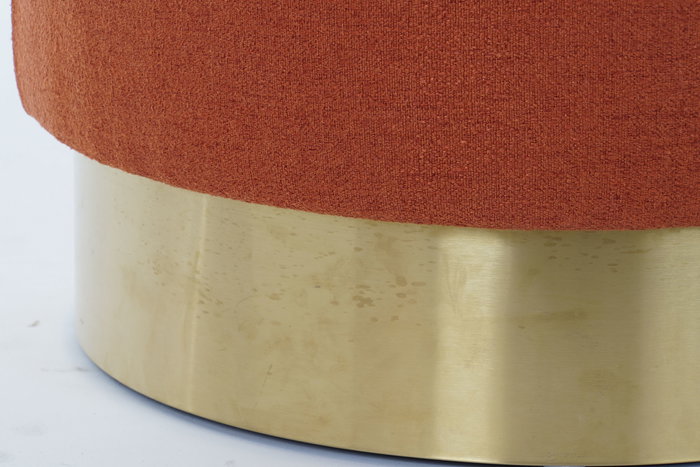 DKD Home Decor Reposapiés Terracota Dorado Metal Microfibra 45 x 40 x 45 cm