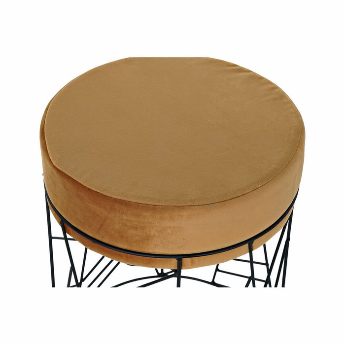 DKD Home Decor Reposapiés de Metal y Poliéster Terracota 33x33x42 cm