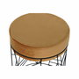 DKD Home Decor Reposapiés de Metal y Poliéster Terracota 33x33x42 cm