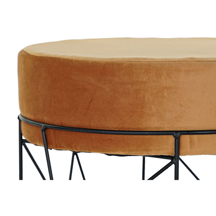 DKD Home Decor Reposapiés de Metal y Poliéster Terracota 33x33x42 cm