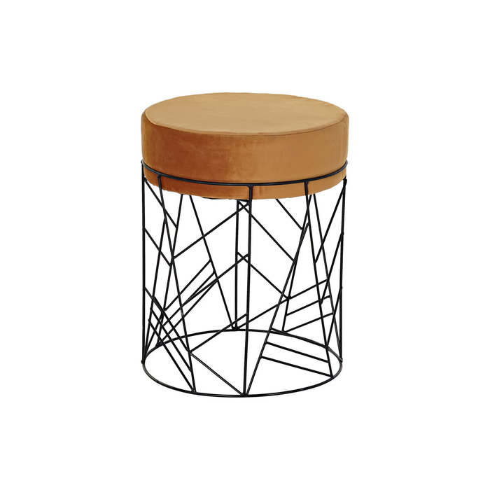 DKD Home Decor Reposapiés de Metal y Poliéster Terracota 33x33x42 cm